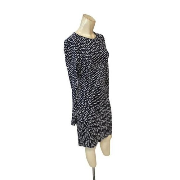 Tory Burch Terserra Navy White Geometric Print Dress XS - Picture 3 of 8